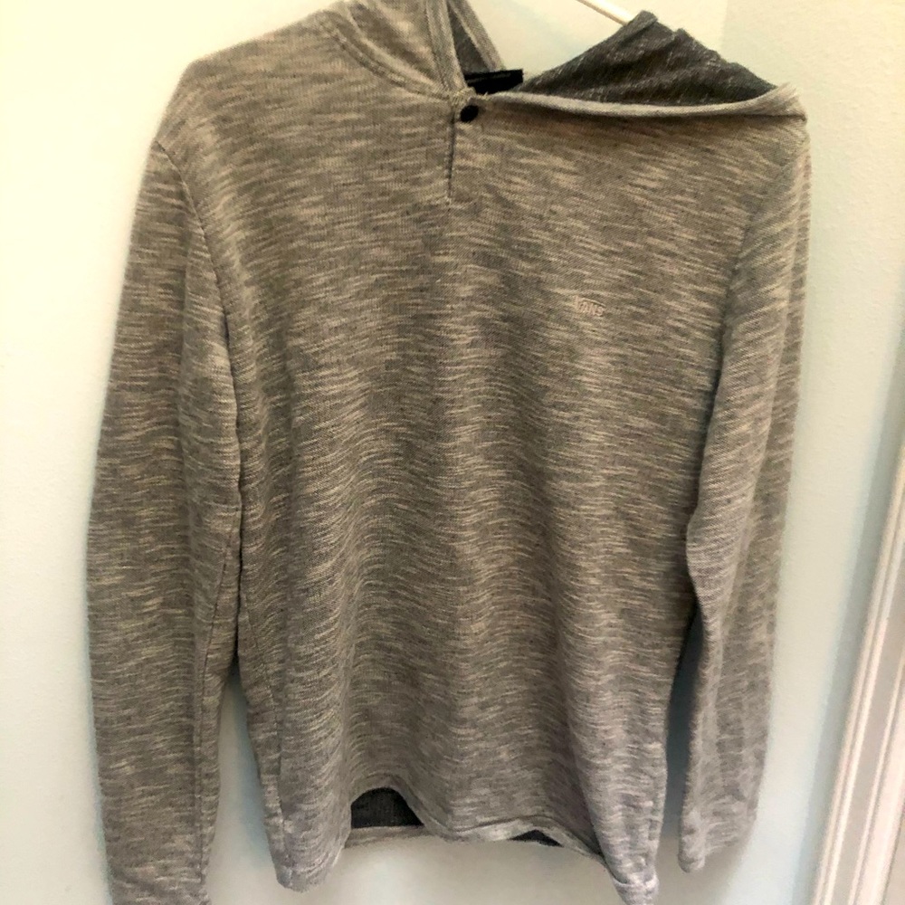 Vans grey pull over hooded long sleeve shirt